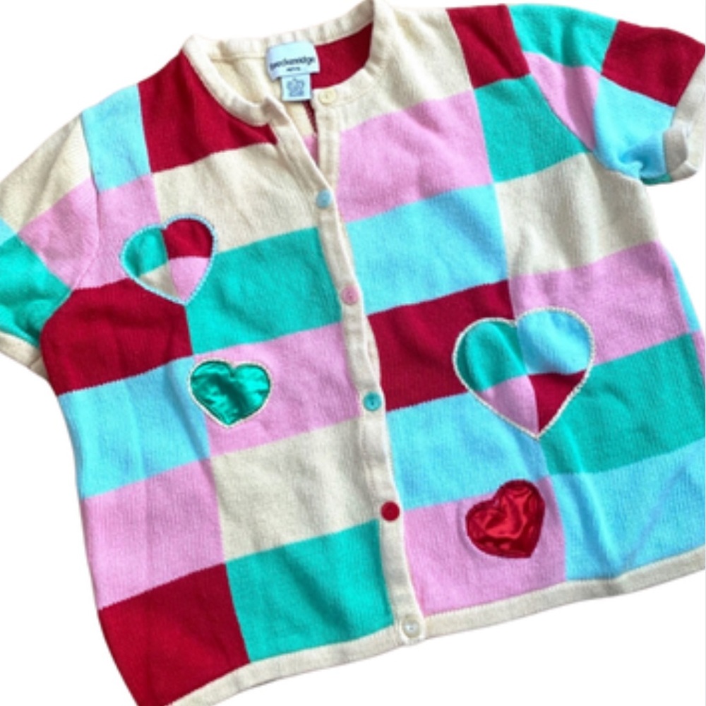 💕 Vintage Hearts Short Sleeve Cardigan